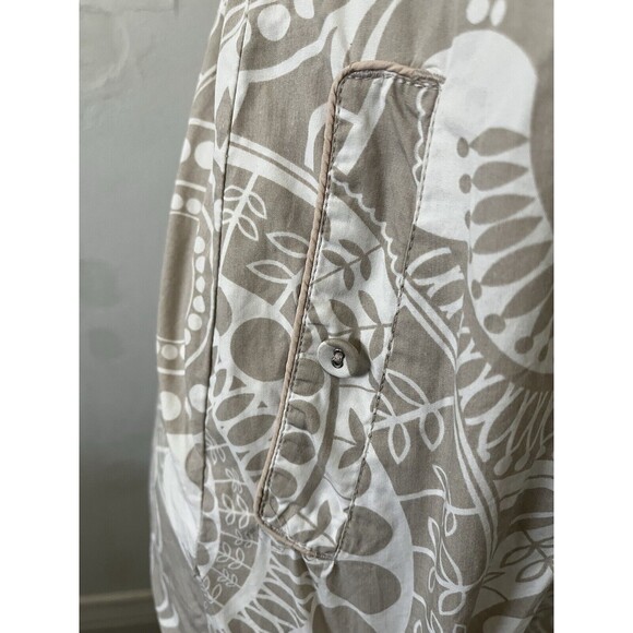 H&M Square Neck Beige White Aztec Sun Geometric Pattern Babydoll Dress Size 4 - Picture 2 of 9